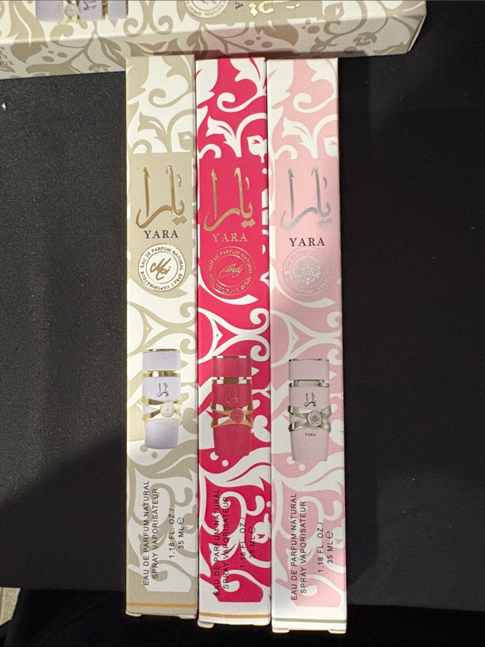 YARA Trio Perfume Box Set - Gold, Fuchsia, Pink